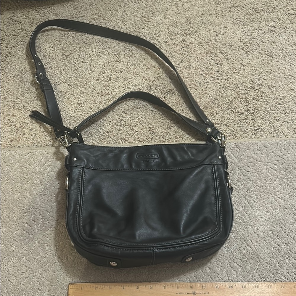 Black Leather Shoulder Bag Coach